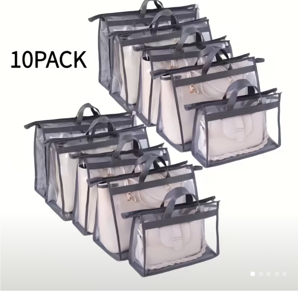 Portable Transparent Bag Storage Organizer - Gray (10pcs)